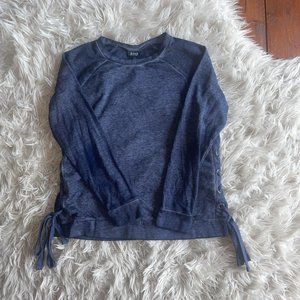 A.N.A a new approach navy side tie crewneck sweatshirt